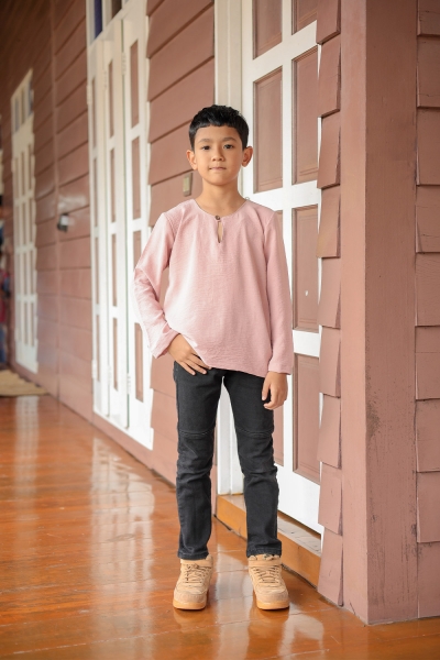 Kurta Arjuna Kid In Blush Rose 